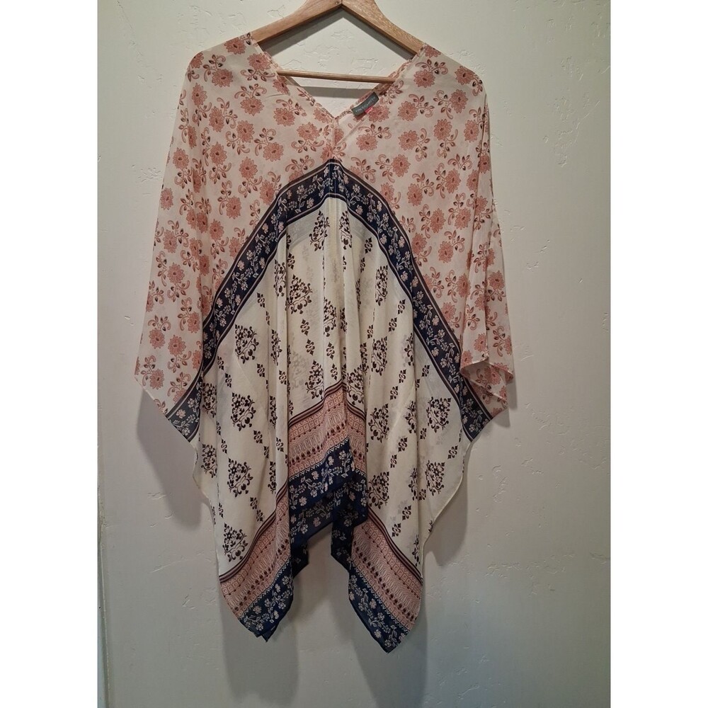 Vince Camuto Womens Sz M/L Summer Poncho Blouse Swim Coverup Boho Festival Beach